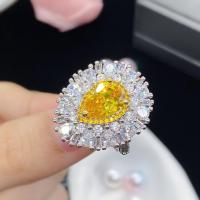 ราคา แหวนพลอยซิทรินแท้ทรงหยดน้ำเม็ดใหญ่ล้อมเพชรใส่แล้วเต็มนิ้วงดงาม (21832513715)