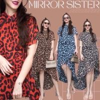 ราคา Code : 01126.4 เดรสลายเสือ เดรสหน้าสั้นหลังยาว งานป้าย mirrorsister (4965923789)