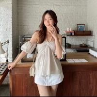 ราคา ส่งต่อ Sandy - Everymay เสื้อปาดไหล่ แขนพอง ผูกคอ (28458553237)