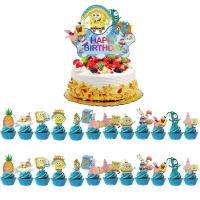 ราคา 25pcs SpongeBob SquarePants เค้ก Topper Cupcake Toppers SpongeBob SquarePants วันเกิดตกแต่ง SpongeBob SquarePants Theme Party Supplies Disney Princess วันเกิดตกแต่ง (52258801970)
