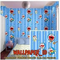 ราคา PREMIUM Blue Strip Doraemon Character Wall Sticker วอลเปเปอร์ (27765250922)