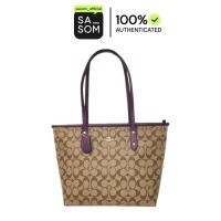 ราคา Coach CityI Zip Tote In SignatureI Canvas- Metallic Crossgrain Leather With Gold Hardware M... | ของแท้ ตรวจสอบโดย SASOM (43723379334)
