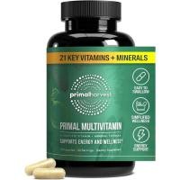 ราคา Primal Harvest Primal Multivitamin - Daily Multi-Vitamin with 21 Essential Vitamins & Minerals for Women & Men - Vitamin A, C, D, E, B12, B6, Biotin, Folic Acid, Zinc, Copper & Se (49207858700)