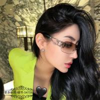 ราคา 1JNT CD*DI The same style of square frameless sunglasses with hollowed-out diamond inlays, fashionable unisex sun glasses FIRE (45408970722)