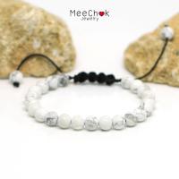 ราคา หินฮาวไลท์ Howlite 6 มิล เชือกถัก เกรียว ปรับขนาด กำไลหิน หินใจเย็น หินมงคล หินสี กำไลหินเสริมดวง หินสีขาว By.Meechok (3956004708)