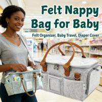 ราคา กระเป๋าผ้าอ้อมพร้อมฝาปิด Felt ผ้าอ้อมเด็กแคดดี้ Organizer Barang เด็กทารกแคดดี้ Travel (46409552154)