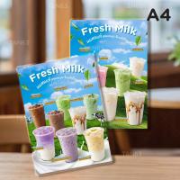 ราคา ป้ายเมนูเครื่องดื่ม เมนูนมสด ป้ายนมสด ป้ายเมนูนมสด บลูเบอรี่ A4 เคลือบกันน้ำ | พิมพ์สีสด (57051990588)