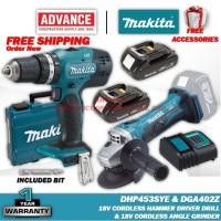 ราคา MAKITA 18V Combo Set RM1199 ( DHP453SYE สว่านกระแทกไร้สาย 13MM (1/2") / DGA402Z เครื่องเจียรไร้สาย (4") (51557003616)
