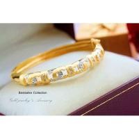 ราคา กำไลฝังเพชร CZ ชุบทอง 5 ไมครอน (2220250576)