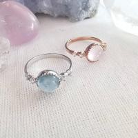 ราคา แหวนเงินหินโรสควอตซ์และอความารีน Rose Quartz+Aquamarine (23502331246)