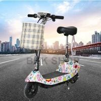 ราคา (ใหม่) สกู๊ตเตอร์ไฟฟ้า Electric Scooter 24V ไฟหน้า LED จักรยานไฟฟ้า สกูดเตอร์ไฟฟ้า E-Scooter มอเตอร์ 350W (15691304965)