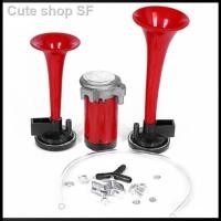 ราคา 【Spot supply】 2PCS Car Air Horn Air Sound Signal Beep For Car 12V Loud Electric Horn Sound Speakers For Cars (23869856984)
