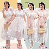 ราคา ส่งไว 1-2วันถึง +งานแบรนด์ป้ายดัง เดรสยาว ลูกไม้แขนกุด ไหล่ระบาย มีซับ มีซิปหลัง งานใส่เที่ยว ใส่ทำบุญค่ะ (28209864642)