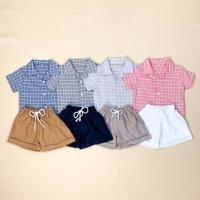 ราคา KEMEJA Kidoremi Cotton Square Set - ชุดเสื้อและกางเกงผ้าลูกฟูกลายสก๊อตสําหรับเด็กชายและเด็กหญิง 1-5 ปี (51455802848)