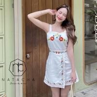 ราคา งานป้าย Natacha มือหนึ่ง จั๊มสูทกางเกงกระโปรงขาสั้น ปักลาย (29388184695)