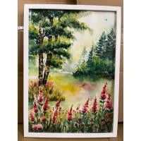 ราคา ภาพวาดน้ำตก ภาพวาดดอกไม้ ภาพวาดธรรมชาติ สีน้ำ ขนาดA3/29.7x42cm พร้อมกรอบกระจก แขวนได้ตั้งได้ (42976275814)