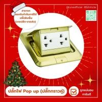 ราคา ปลั๊กไฟ ปลั๊กกราวคู่ Pop up สีทอง ปลั๊กฝังพื้น,เต้ารับฝั่งพื้น(TP) (28965527765)