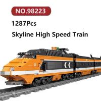 ราคา ✨Skyline รถไฟฟ้า เข้ากันได้ตัวต่อเลโก้ 1287ชิ้น KAZI Train โมเดลประกอบแล้ว (29053026297)