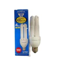 ราคา หลอดประหยัดไฟ หลอดตะเกียบ 3U ยี่ห้อ HITACHI แสงวอร์มไวท์ 3000k 8W 20W ราคาคุ้มค่า ราคาถูกมาก (13731544864)