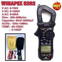 ราคา คลิปแอมป์ WINAPEX 8202 Digital Clamp Meter มัลติมิเตอร์ดิจิตอล คลิปแอมป์ แค้มป์มิเตอร์ มิเตอร์วัดไฟดิจิตอล (5290775556)