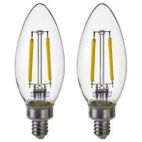 ราคา [IKEAแท้ ถามก่อนสั่ง] SOLHETTA ซูเฮตต้า หลอดไฟ LED E14 250 ลูเมน, หลอดจำปา/ใส (42876885496)