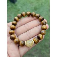 ราคา Sarisa สร้อยข้อมือ กำไลหินเสริมมงคล Tiger eye + ไหมทอง DIY (ไทเกอร์อาย+ไหมทอง) (49902763880)