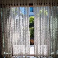 ราคา ผ้าม่านมินิมอล ม่านโปร่งแสง โปร่งแสงสีขาว นหน้าต่าง (2984634417)