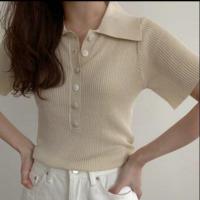 ราคา cpjgirlxx เสื้อโปโล ผ้าถัก สีครีม (7119356535)