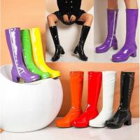 ราคา รองเท้าบูทยาวระดับน่องหนังแก้ว ไซต์ 34-46 สีดำ/ขาว/แดง/ส้ม/เหลือง/ม่วง/เขียว (3640270167)