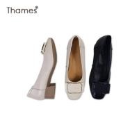 ราคา Thames(เทมส์) รองเท้าคัชชูส้นก้อน Shoes-TH41084 (26005422468)