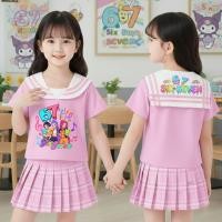 ราคา 67 ชุดเซ็ทเด็กผู้หญิง สกรีนลายSoda pop หน้าหลัง เสื้อปกทหารเรือ กระโปรงอัดพลีท (54755600865)