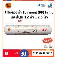 ราคา ไส้กรองน้ำ Sediment (PP) Inline แคปซูล 12 นิ้ว x 2.5 นิ้ว (หัวเกลียว) (5834373889)