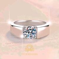 ราคา Y01 แหวนเพชรโมอีส 1 กะรัต เรียบหรู ผู้ชาย ปรับไซส์แหวนได้ ของขวัญวันเกิด,ครบรอบ (28143132167)
