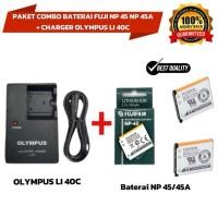 ราคา PAKET HEMAT BATERAI FUJIFILM NP 45 NP 45A + CHARGER OLYMPUS LI 40C (48107227569)
