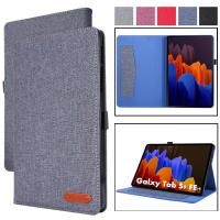 ราคา Samsung Galaxy Tab S9 FE FE+ 10.9" 12.4" Tablet Protective Case Cover Classic Denim Style PU Leather Stand Card Slots Flip Cover (22586109872)
