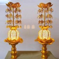 ราคา โคมไฟ LED Yingluo สีทองคู่ของโคมไฟรูปดอกบัวหน้าพระพุทธรูปโคมไฟประดับห้องนั่งเล่น (26412786467)