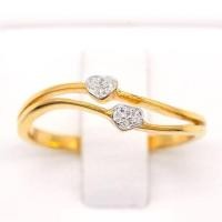 ราคา แหวนหัวใจคู่น่ารัก แหวนเพชร แหวนทองเพชรแท้ ทองแท้ 37.5% (9K) ME787 (22843761648)
