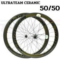 ราคา ล้อจักรยานเสือหมอบคาร์บอน ULTRATEAM 2019 50/50 เซรามิค คู่สุดท้าย (19454242979)