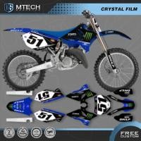 ราคา DSMTECH Custom Motorcycle Graphics Background Decals Stickers Kits for YAMAHA YZ125 250 2002 2003 2 (49106567816)