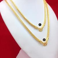 ราคา สร้อยคอทองลายสี่เสาหัวจรวด ยาว 22,24 นิ้ว น้ำหนัก 3 บาท หุ้มเศษทองเยาวราช ทองชุบ ทองปลอม ใส่แทนทองแท้ได้ ใส่อาบน้ำได้ (22146326393)
