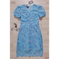 ราคา 4XL งานป้ทย si-am สีฟ้า ลูกไม้สีฟ้า งานฉลุสีฟ้า (16198362056)