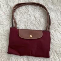 ราคา Longchamp Le Pliage M หูยาว สี Burgundy ของแท้ (3741814982)