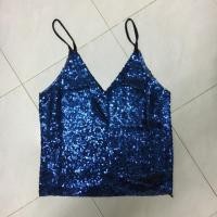 ราคา สายเดี่ยวปักเลื่อม สีเงิน (984373423)