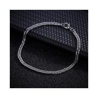 ราคา TANITTgems สร้อยข้อมือสแตนเลสแท้แบบเส้นแบนสำหรับผู้ชาย (6781310691)