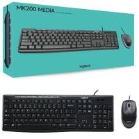 ราคา ชุดคีย์บอร์ดและเมาส์แบบมีสาย Logitech MK200 (57410451889)