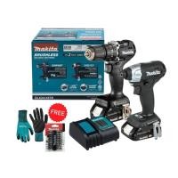 ราคา MAKITA ชุดสว่านไขควงกระแทกไร้สาย 18V รุ่น DLX2414X7B (27381672265)
