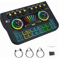 ราคา Gaming Audio Mixer,Streaming Mixer with Audio Interface BT Sound Board Voice Changer Sound Card,for PC Phone Live Stream (26215768344)