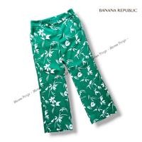 ราคา Banana Republic [P42] กางเกงลายพิมพ์สีเขียว BANANA REPUBLIC size 6 (มือสอง) (27953489009)