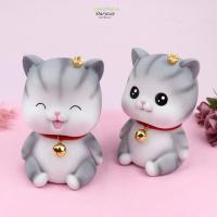 ราคา กล่องเงินรูปปั้น ดวงดาว กระปุกออมสินแมวออกแบบสัตว์สีเทา, เครื่องประดับงานฝีมือแมวไวนิลน่ารักโฮมออฟฟิศ (26542987935)