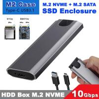 ราคา Dual Protocol M2 NVMe/SATA SSD Case 10Gbps HDD Box M.2 NVME NGFF SSD to USB 3.1 Enclosure for M.2 Hard Disk. (19575778405)